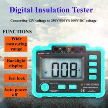 Digital Insulation Resistance Tester Megger Tool MegOhm Meter Mega-meter  250V/500V/1000V/2500V - 4D's T&D Inc