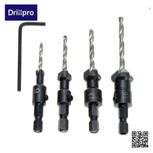 4Pcs HSS Tapered Wood Drill Bit Set Quick Change Countersink Hex Shank Drill Screw Size: #6, #10, #13, #16 (Size: Quick Change D - 4D's T&D Inc