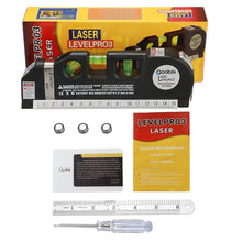 Laser Level Multipurpose Horizon Vertical Measure Tape 8Ft 2.5M Aligner Ruler Tool Black - 4D's T&D Inc