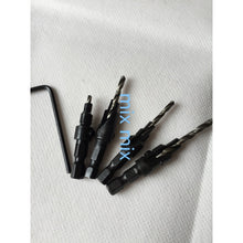 MA 5PCS 6# 8# 10# 12# 1/4 Hex Quick Change Shank Countersink Tapered Drill Bits Cone Reaming Drill Bit Set Wood Woodworking Tool - 4D's T&D Inc
