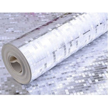 Mosaic Tiles Wallpaper Mini Roll Luxury Metallic Design Glitter Silver/gold Foil Pattern For Furniture DIY Home 10m x 0.53m - 4D's T&D Inc