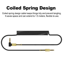 FREE SHIPPING 4.9 FT AUX Cable 3.5 mm Audio Cable Spring Extension Cord Male To Male For Car Stereo PC Speaker Headphone - 4D's T&D Inc