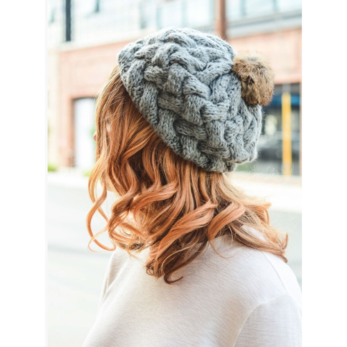 Beautifully Knit Gray Beret - 4D's T&D Inc