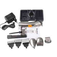 Rechargeable 7 in 1 Pro Barber Salon Hair Beard Cut Trimmer Clipper KEMEI KM-680A Cutter 110V-220V - 4D's T&D Inc