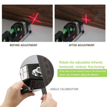 Laser Level Multipurpose Horizon Vertical Measure Tape 8Ft 2.5M Aligner Ruler Tool Black - 4D's T&D Inc