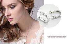 Women Hoop Earrings 1 Pair Fashion Silvering Nice White Gemstones - 4D's T&D Inc