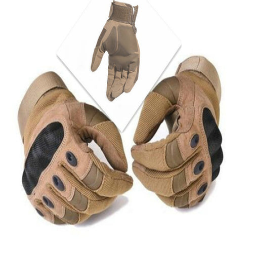 Two Pairs Gloves Hard Military Knuckle Tactical Gloves Motorbike Motorcycle ATV Riding Army Combat Full Finger Gloves for Men - 4D's T&D Inc