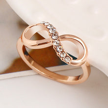 Gold Finger Ring - Luxury Metal Zircon Simple 8 Word Accessories # 6 Ring Gold 4DS-123ZSR - 4D's T&D Inc