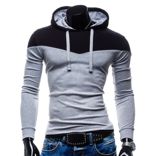 Men's Fashion Hoodies Slim Stitching Color hooded Pullover Sweatshirts winter Spring top 4DS-189MHS - 4D'S T&D Inc - 4D's T&D Inc