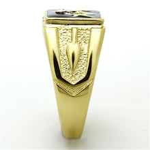 Men's Stainless Steel 14K Gold Ion Plated Crystal Masonic Lodge Freemason Ring Size 8-13 - 4D's T&D Inc