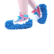 2 pcs Dusting Cleaning Foot Shoes Mop Slipper Floor Cleaner Purple - 4D's T&D Inc