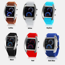 Men Cool RPM Turbo Blue Flash LED Wrist Watch Sports Meter Dial Watch Wristwatch 1pcs - 4D's T&D Inc