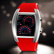 Men Cool RPM Turbo Blue Flash LED Wrist Watch Sports Meter Dial Watch Wristwatch 1pcs - 4D's T&D Inc