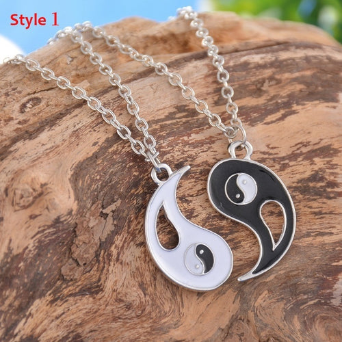 1Set Best Friends Ying Yang Necklaces Taiji Bagua Charm Pendant Necklaces - 4D's T&D Inc