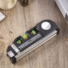 GD Multipurpose Laser Level Horizontal Vertical Line 8FT+Measure Tape Ruler Aligner Tool GN - 4D's T&D Inc