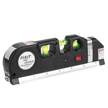GD Multipurpose Laser Level Horizontal Vertical Line 8FT+Measure Tape Ruler Aligner Tool GN - 4D's T&D Inc