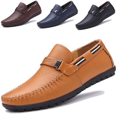 Big Size 38~45 High Quality Genuine Leather Men Shoes Soft Moccasins Loafers Fashion Brand Men Flats Comfy Driving Shoes -4DS-172MMS - 4D's T&D Inc