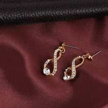 Elegant Design Wedding Infinity Love Crystal Rhinestone Necklace Earring Ring Sets Women's European Jewelry Classics Luxury Gold - 4D's T&D Inc