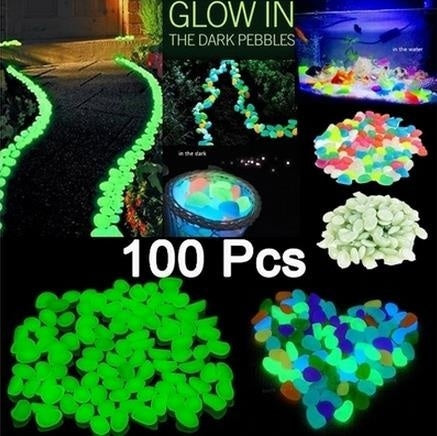 Fish Tank -Add some personality to your fish tank with this 100-piece set of glow-in-the-dark pebbles. - 4D's T&D Inc