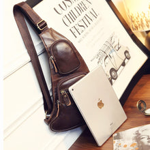 High Quality Men Genuine Leather Cowhide Vintage Sling Chest Back Day Pack Travel fashion Cross Body Messenger Shoulder Bag. - 4D's T&D Inc