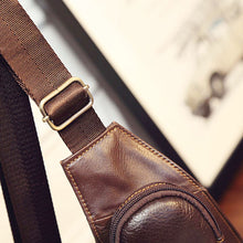 High Quality Men Genuine Leather Cowhide Vintage Sling Chest Back Day Pack Travel fashion Cross Body Messenger Shoulder Bag. - 4D's T&D Inc
