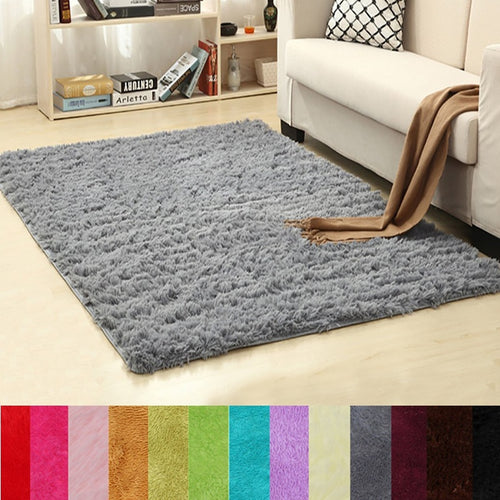Soft Fluffy Rugs Anti-Skid Shaggy Area Rug Dining Room Home Bedroom Carpet Floor Mat, 14 Colors, 4 Sizes - 4D's T&D Inc