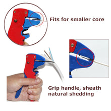 Automatic Wire Stripper with ease using this handy wire cutter tool. Good gift for a home owner. (Color: Red & Blue) - 4D's T&D Inc