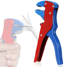 Automatic Wire Stripper with ease using this handy wire cutter tool. Good gift for a home owner. (Color: Red & Blue) - 4D's T&D Inc