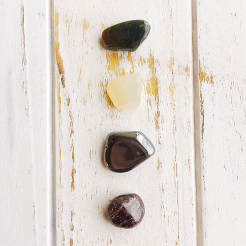 Arthritis Relief 4 Piece Stone Set  Garnet Hematite Bloodstone & Moonstone Reiki Charged - 4D's T&D Inc