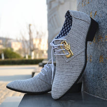 Fashion Lace-up Office Shoes Men's Pointed Leather Shoes Winter Male Business Shoes Canvas Men's Dress Shoes - 4DS-165MCS - 4D's T&D Inc