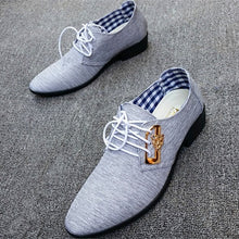 Fashion Lace-up Office Shoes Men's Pointed Leather Shoes Winter Male Business Shoes Canvas Men's Dress Shoes - 4DS-165MCS - 4D's T&D Inc