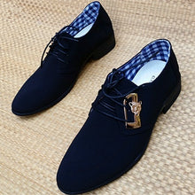 Fashion Lace-up Office Shoes Men's Pointed Leather Shoes Winter Male Business Shoes Canvas Men's Dress Shoes - 4DS-165MCS - 4D's T&D Inc