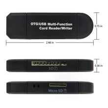 Multifunctional OTG Card Reader Micro SD SD Card USB Reader (Color: Black) 4DS-182MFCR - 4D's T&D Inc