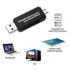 Multifunctional OTG Card Reader Micro SD SD Card USB Reader (Color: Black) 4DS-182MFCR - 4D's T&D Inc