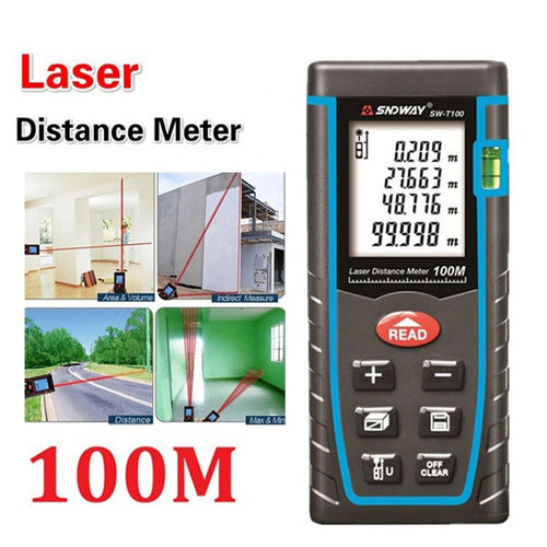 Laser Meter Distance 40M 60M 80M 100M Rangefinder Digital Laser Tape Range Finder Trena Ruler Build Measure Roulette Tool - 4D's T&D Inc
