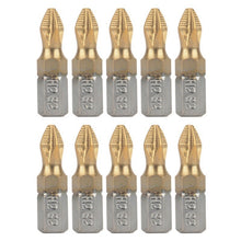 10pcs 1/4" Hex Shank PH2 Magnetic Titanium Coated Screwdriver Bit 25mm - 4D's T&D Inc