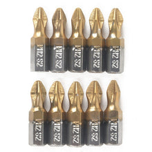 10pcs 1/4" Hex Shank PH2 Magnetic Titanium Coated Screwdriver Bit 25mm - 4D's T&D Inc