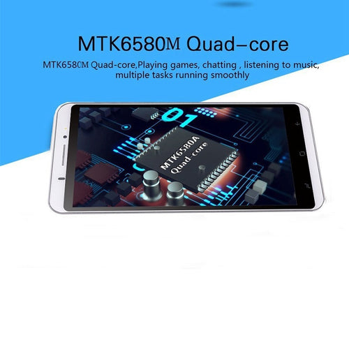 JIAKE Q6 SmartPhone 6 Inch RAM 4GB+128GB 8 Core Android 6.0 2 Camera 2 SIM Bluetooth Wifi 3G WCDMA Smart Phones 4DS-186ASPQ6 - 4D's T&D Inc