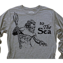 Poseidon to The Sea: Fine Jersey Long Sleeve T-Shirt in Heather Grey - 4D's T&D Inc
