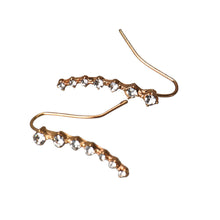 1Pair Rhinestone Crystal Earrings Ear Hook Stud Jewelry Gold - 4D's T&D Inc