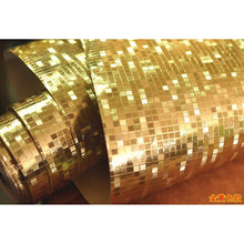 Mosaic Tiles Wallpaper Mini Roll Luxury Metallic Design Glitter Silver/gold Foil Pattern For Furniture DIY Home 10m x 0.53m - 4D's T&D Inc