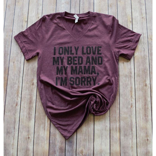 Bed & Mama {Adult} Heather Maroon T-Shirt - 4D's T&D Inc