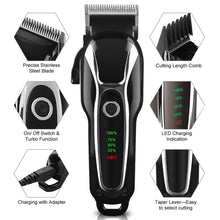 Razor Sharp Rechargeable Electric Hair Clipper Barber Salon Trimmer Beard Body Shaver Grooming LED Display Steel Blade Washable 110V 240V - 4D's T&D Inc