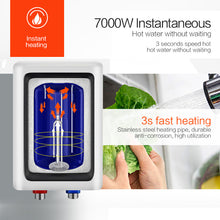 Tankless Electric Water Heater 7000W Instantaneous Hot Water Electric Heating 3 seconds for hot Water - 4D's T&D Inc