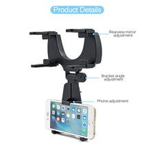 Powstro's Universal Phone Holder Stands 360 Degrees Car Rearview Mirror Mount Phone Holder For iPhone Samsung HTC GPS Smartphone - 4D's T&D Inc