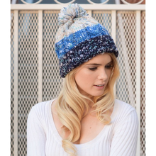 Headwear Fashion Blue Multi-Color Pom Knit Beanie Hat - 4D's T&D Inc
