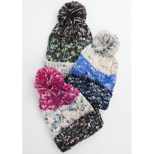 Black Multi-Color Headwear Fashion Pom Knit Beanie - 4D's T&D Inc