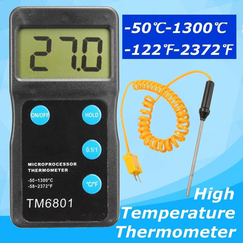 Black  K Type High Temperature Thermometer Pyrometer & Probe Set 1300°C 2327°F - 4D's T&D Inc