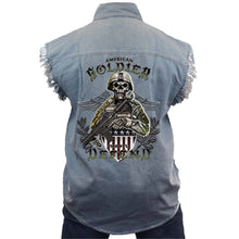 Men's Sleeveless Denim Shirt American Soldier Sport Biker Vest hiking men's wear casual - 4D's T&D Inc