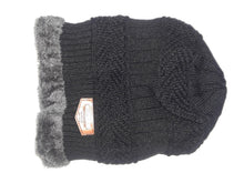 One Pair Set or One Piece Knitted Winter Skull Cap Hat Naisidier Men's Winter Beanie Hat Warm Neck Scar Cover For Men Women, Black  And Grey Apparel - 4D's T&D Inc